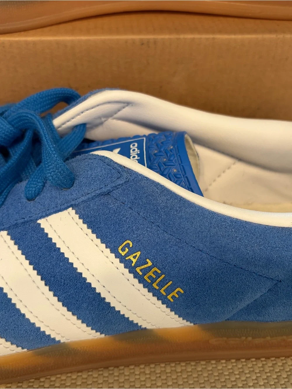 adidas Blue Suede Sneakers with White Three Stripes